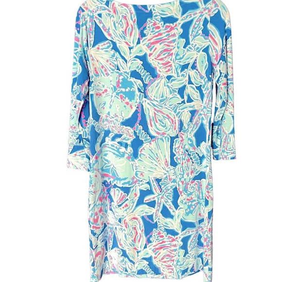 Lilly Pulitzer Sophie Dress Women's Small Bay Blue Pink Into the Deep UPF 50+ - Picture 4 of 5